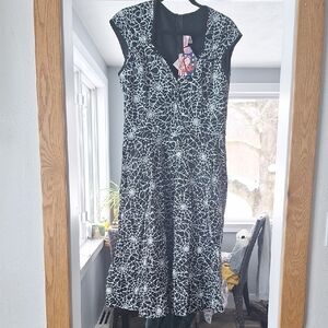 Pinup Girl Couture Black and White Spiderweb Dress
